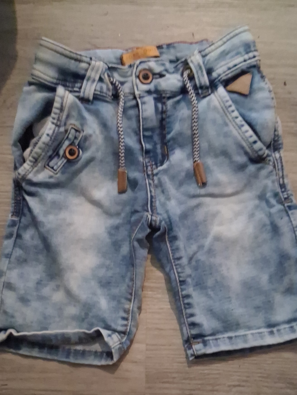 Children's Light Blue Denim Drawstring Shorts